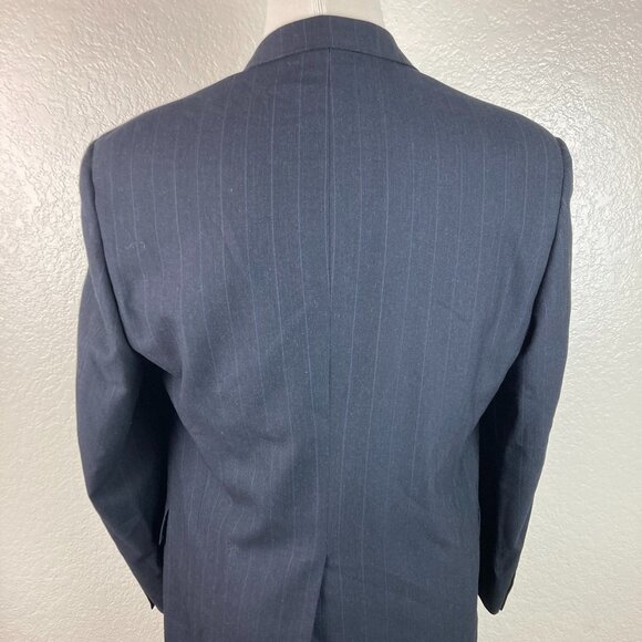 Hart Schaffner & Marx Bill's Clothes Pure Virgin Wool Striped Suit Jacket Sz 44R - Picture 9 of 13
